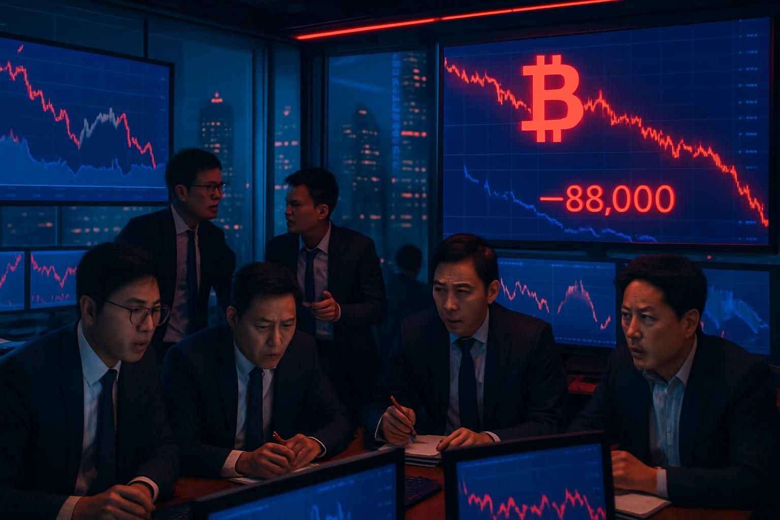 bitcoin perd son rebond en asie et chute sous les 88 000 $, affecté par la pression des marchés européens et du nasdaq.